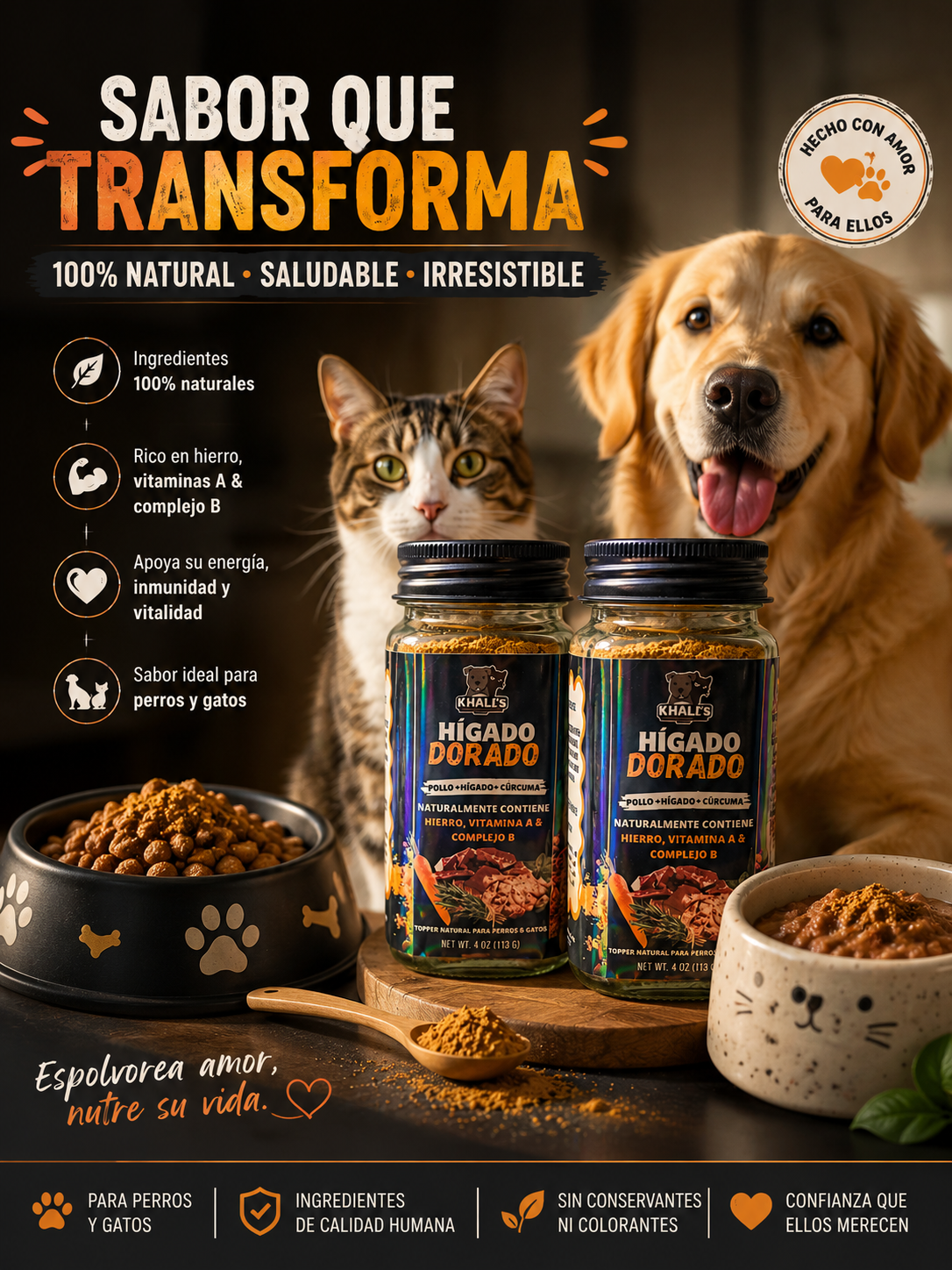 Natural pet food topper